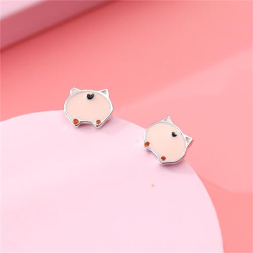 Cute Pig Butt Stud Earrings for Women Girls 925 Sterling Silver Hypoallergenic Pink Piglet Animal Back Design Cartilage Studs Earring Minimalist Dainty Birthday Christmas Thanksgiving Jewelry Gifts for Daughter Niece4