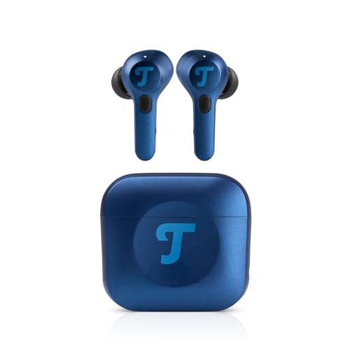 Teufel AIRY TWS PRO - Auriculares intraurales inalámbricos con Bluetooth con cancelación activa de ruido, modo de transparencia, carga inalámbrica, IPX4 resistente al agua, color azul