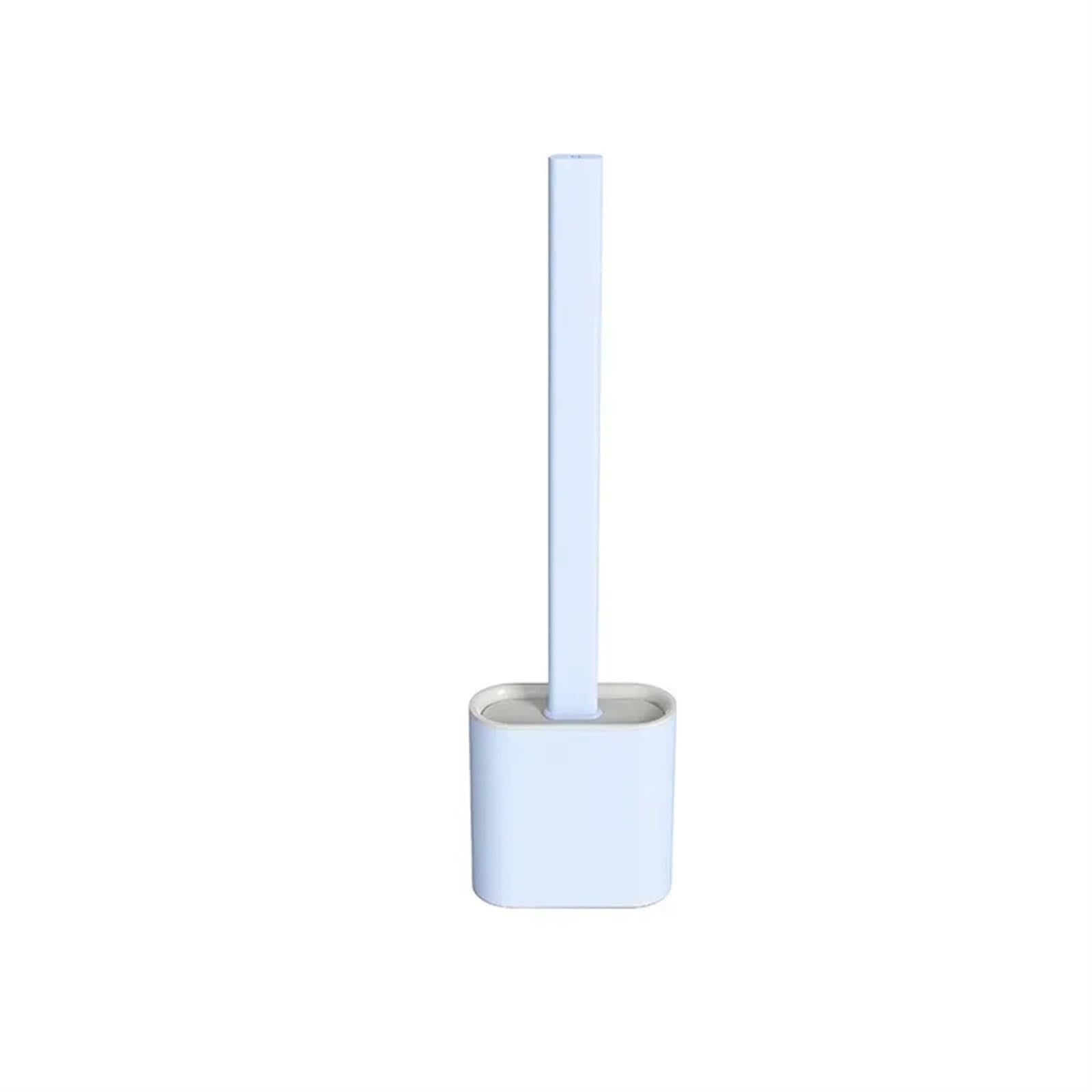 Cepillo de limpieza de inodoro, cepillo de cerdas suaves flexibles de cabeza plana con soporte, cepillo de inodoro, limpiador de Wc de silicona, herramienta de inodoro No muerto ( Size : Light Blue )