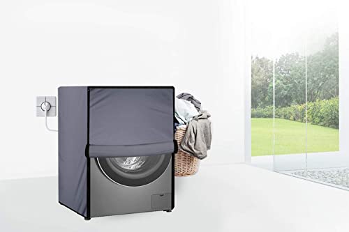 Image of Wings Star Polyester Front Load Washing Machine Cover Suitable For Bosch 6.5 Kg, 7 Kg, 7.5 Kg, 8 Kg, 8.5 Kg, 9 Kg. (63X63X81 Cms, Grey)