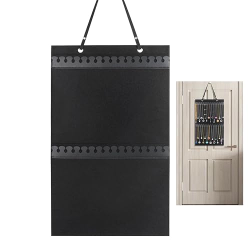 Colgador De Joyas De Pared – Organizador De Collares, Soporte Para Pulseras 32 Ganchos | Colgador De Joyería De Cuero De Fieltro Suave Sobre La Puerta, Para Collares, Pulseras, Accesorios, Armarios De