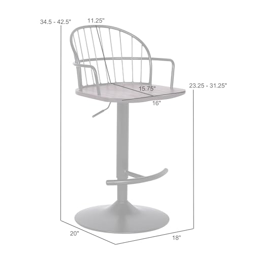 Butaco Ajustable Armen Living Edward en Madera y Metal Negro miniatura 3
