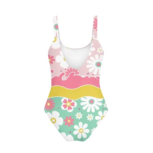 Image of Teens One-Piece Swimsuit Training Athletic Bathing Suits Quick Dry Beach Sport Swimwear Girls Dance Tank Leotards