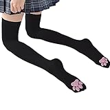Damen Katzenpfoten Strümpfe Animal 3D Fashion Socken Highs Strümpfe Atmungsaktiv Bequem Über Die Kniestrümpfe Für Cosplay Pfotensocken