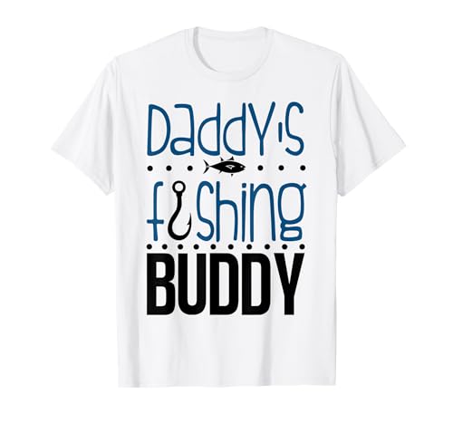 Daddy's Fishing Buddy Funny Father Kid Matching T-Shirt