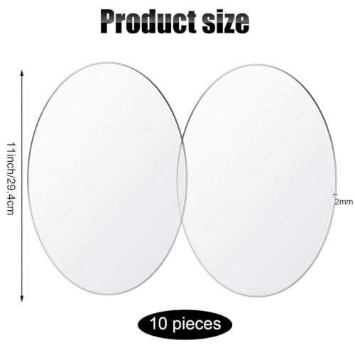 Image of Yalikop 10 Pcs 11 Inch Acrylic Circles Round Clear Disc Blanks