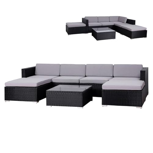 SVITA Lugano Garten-Lounge Polyrattan Garten-Set Sofa-Set Garnitur...