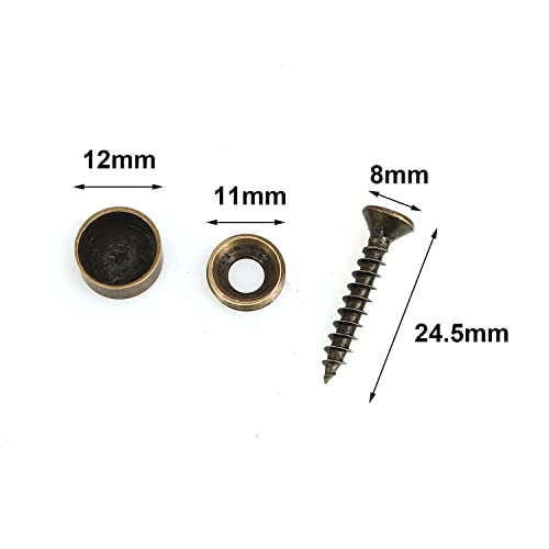 Juego de 8 tornillos autorroscantes redondos de latón 12mm miniatura 3