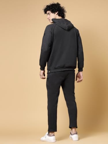 Image of Rigo Cotton Fleece Full Sleeves Oversized Co-ord Set for Men | Printed Hooded Track Suit Set for Men