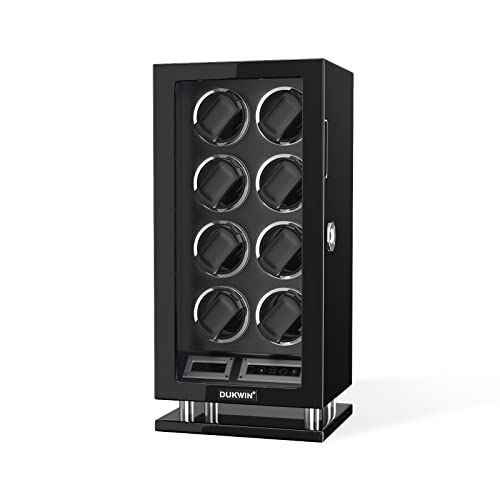 Belocia Single Watch Winder - Burl Wood 7 DUKWIN Watch Winder, Fingerprint Lock Watch Winders for 8 with