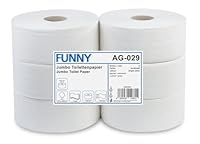 Jumbo-Toilettenpapier, 3-lagig, Zellstoff weiß, Druchmesser 24cm, 6 Rollen