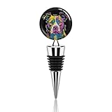 Punk Pitbull Dog Graffiti Wine Bottle Stoppers Wine Beverage Bottle Stopper Bottle Cover Wine Stoppers For Gifts, Bar, Holiday Party, Wedding