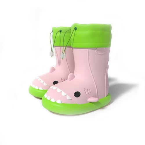 Boys Girls Rain Boots Toddler Little Kids Rain Shoes Waterproof Shoes Cute Cartoon Dinosaur Rain Boots for Boys Girls