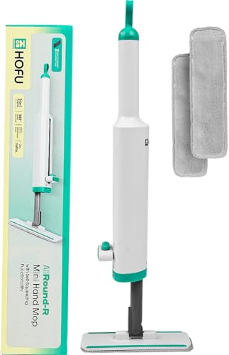 Image of HOFU Mini Mop for Kitchen with Self-Squeeze Mechanism | 3-in-1 Wipe, Mop & Brush | Microfiber Refill Pad - 1 Extra | Compact Design | White & Teal