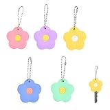 YKEBVPW 5 Pcs Key Covers Caps Cute Rubber Key Fob Covers Decorative Silicone Key Cap Toppers for House Apartment and Car Keys Blank Key Identifiers Protective Key Cover Compatible with Flat Keys