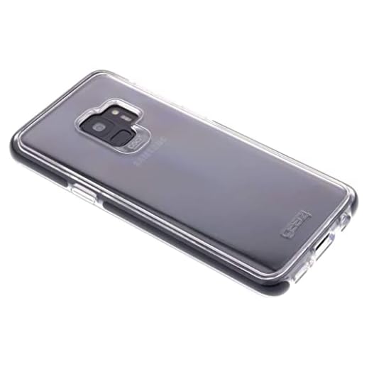 Gear4 Piccadilly genomskinligt fodral med avancerat stötskydd [ skyddad av D3O ], smal, tuff design kompatibel med Samsung Galaxy S9 – svart