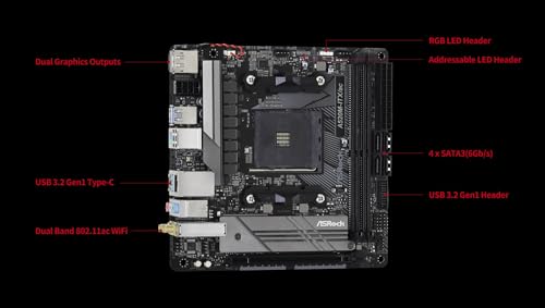 Asrock A520M-ITX/AC Scheda Madre AMD 520M AM4 Micro ITX DDR4-SDRAM - Scheda madre - Immagine 2
