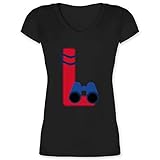 Das taillierte, kurzärmelige Frauen-Shirt mit V-Ausschnitt überzeugt durch die weichen und besonders angenehmen Baumwoll-Stoff