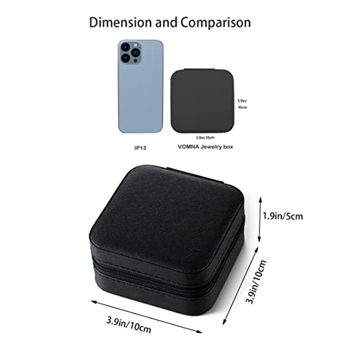 Vomna 5Pack/Pu Leather Travel Jewelry Case, Mini Jewelry Box, Small Jewelry Organizer Portable Display Jewelry Storage Case For Rings Earrings Necklace Bracelet Bangle,Gifts For Girls Women (Black) #TOP4