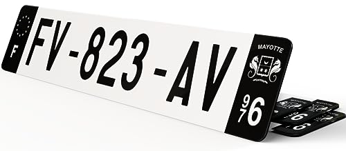 Plaque immatriculation Noire pour Voiture 52x11. Plaque décorative