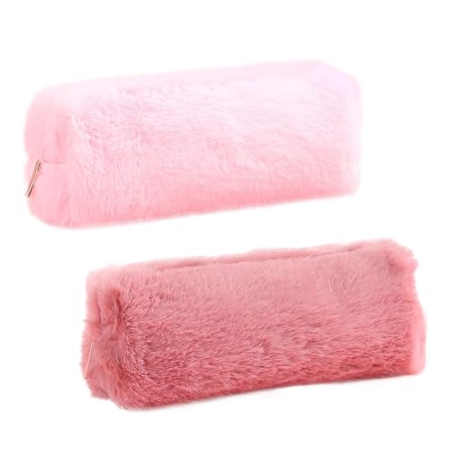 Lot de 2 trousses à crayons en peluche - Blanches et...