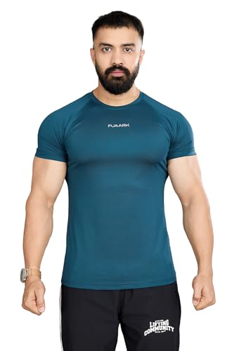 Image of FUAARK Men Solid Round Neck Slim Fit Tshirt