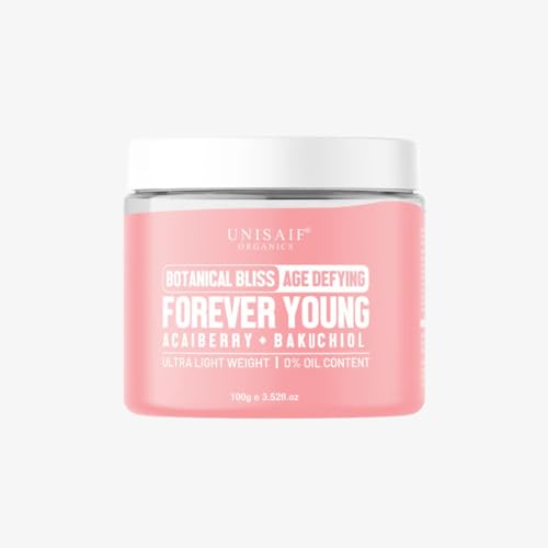 Forever Young Matte Face Cream with Acai Berry &amp; Bakuchiol, Oil-Free Lightweight Moisturizer for Normal to Oily Skin, Paraben-Free, 100g (3.52 fl oz)