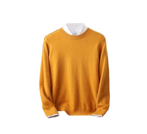 Men's Solid Color Sweater Round Neck Loose Sweater Warm Bottom Pullovers Jumper Slim Fit Long Sleeve Pullover