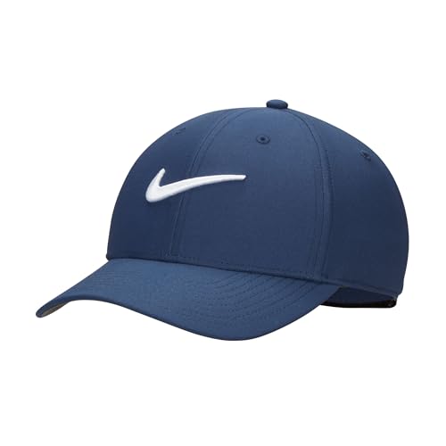 Nike Herren Df Club Baseballkappe, Midnight Navy/Metallic Silver, S-M EU