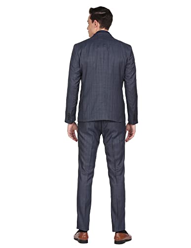 Image of Arrow Men's Polyester Blend Body Tailored Checkered Suit Business Pants Set