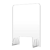 JWW Écran De Protection en Plexiglass pour Comptoir Protection Barrière Bouclier Autoportante Sécurité Cloison De Protection