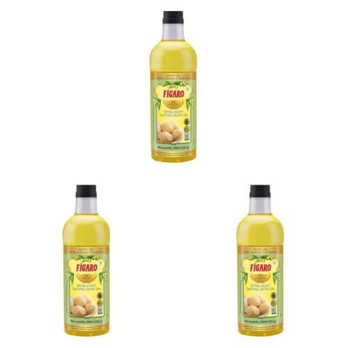 Image of Figaro Extra Light Tasting Olive Oil- Ideal for All Indian Cooking- Suitable for Deep Frying- Imported from Spain- 500 ml (Pack of 3)