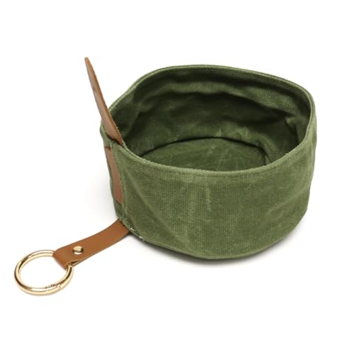Ciotola pieghevole per cani, Ciotola per bere in tela, piatto portatile per l'irrigazione per animali domestici, pieghevole, ciotole per cani da viaggio, 1L (verde)