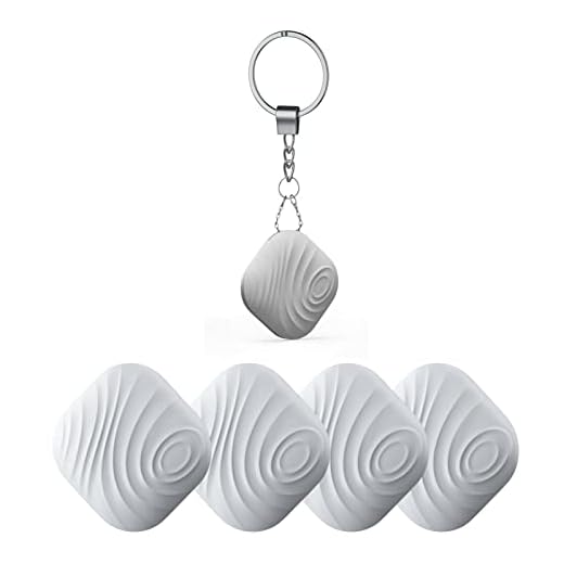 Nutale Findthing Key Finder Smart Tag 4-Pack - Bluetooth Tracker Item Locator with Key Chain - Both iOS and Android Compatible for Keys Pet Wallets Backpacks and Tablets (4-Gray)