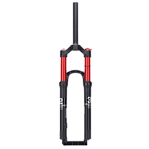 Fourche de suspension VTT 27.5" Pilipane en alliage d'aluminium double chambre noir et rouge