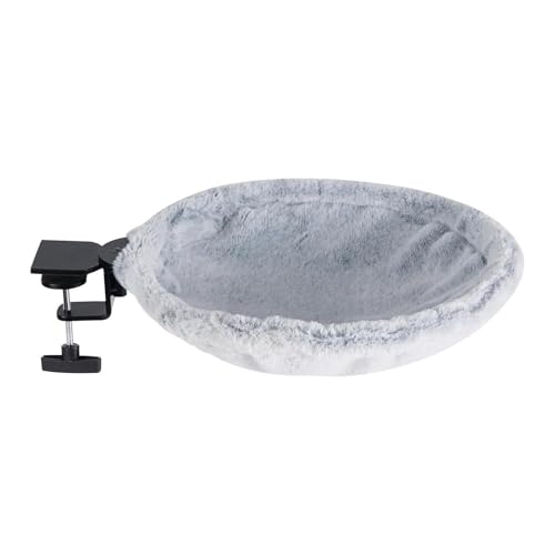 Generisch Cama de escritorio para gatos – Fijación ergonómica con abrazadera, hamaca de 22 kg, zona de dormir elevada en el área de dormir en el suelo, alfombra reversible de piel sintética | Piscina