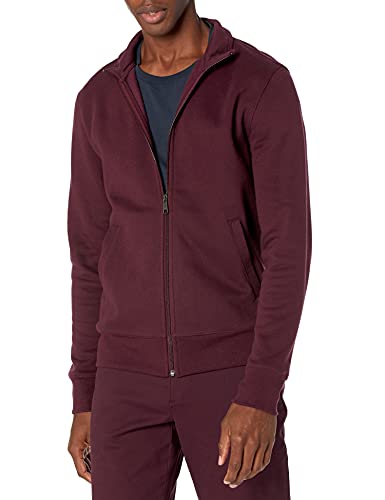 Amazon Essentials Felpa con Collo a Lupetto con Cerniera Integrale Uomo, Bordeaux, M