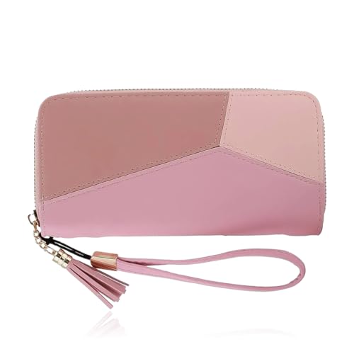 morbida pelle sintetica, fibbie, design elegante e finiture pulite assicurano che il portafoglio sia resistente all'usura e il design sia elegante e raffinato. Questo elegante portafoglio da donna con tracolla è dotato di doppie cerniere e scomparti multipli per mantenere i tuoi effetti personali organizzati.