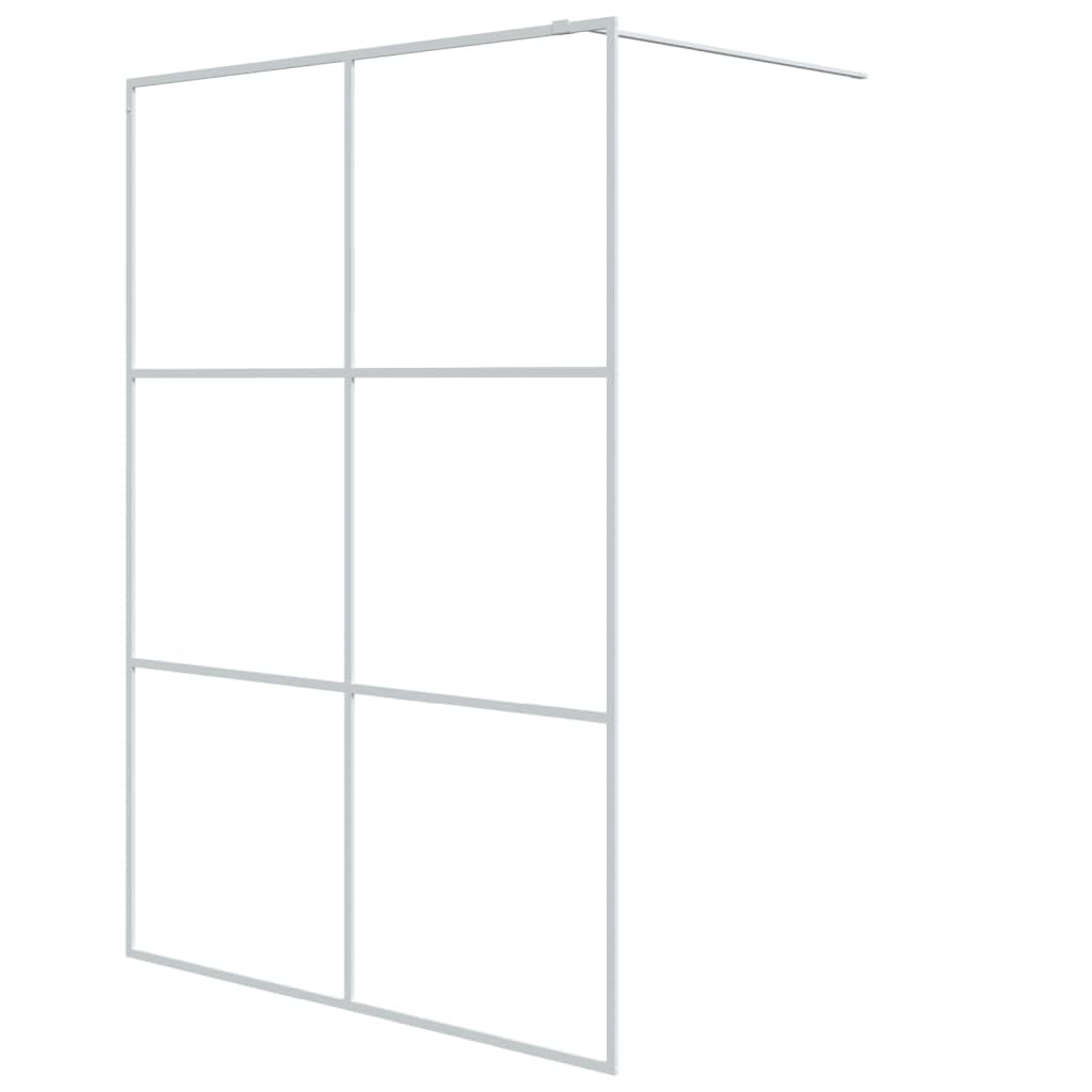 Regulowana ścianka prysznicowa z aluminiową ramą do kabiny prysznicowej z możliwością wchodzenia w zakres dostawy, kolor biały, 140 x 195 cm, z bezpiecznego szkła ESG, przegroda prysznicowa 5 mm z