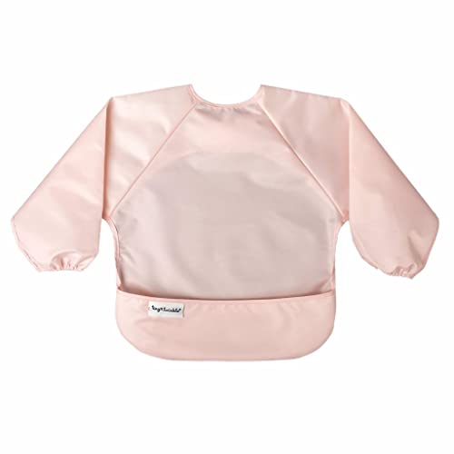 Image of Tiny Twinkle Long Sleeve Bib for Babies & Toddlers | 2-Pack Waterproof Smock Bib for Eating | Machine Washable & Mess-Proof Feeding Essentials | Newborn Shower Gift (Rose Burgundy,6-24M)