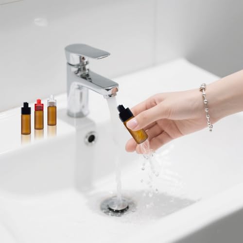 Portable Glass Compact Dispenser Bottle with Portable Zipper Storage Bag, Pack of 64