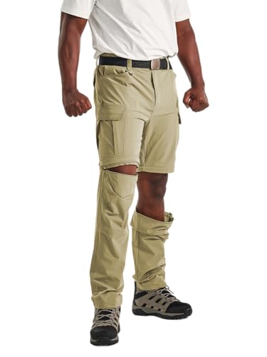 Men's Convertible Hiking Pants Waterproof Quick Dry Zip-Off Lightweight Tactical Multi-Pocket Outdoor Fishing Safari Trousers