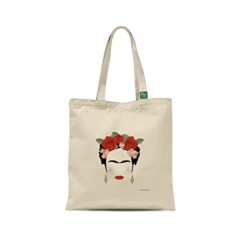 all sas Bolso shopper de tela de algodón 100% con estampado Frida Kahlo