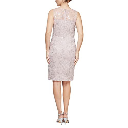 Alex Evenings Women's Petite Short Embroidered Dress With Illusion Jacket, Faded Rose, 16P #TOP3