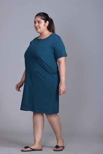 Image of In Love Women's Cotton Plus Size Nighty Chemise | Easy cotton chemise for nightwear and lounge comfort
