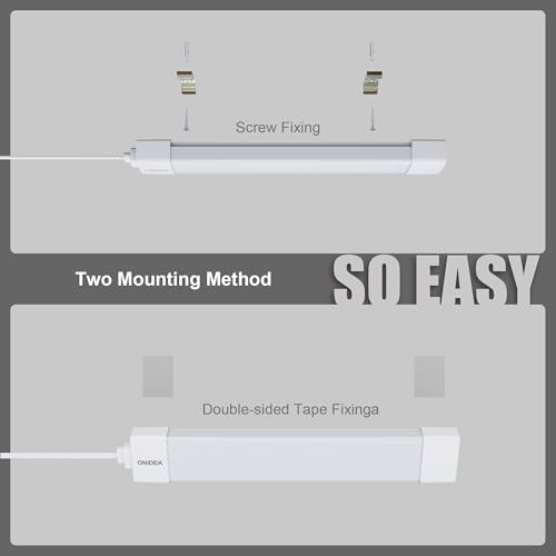 Image of LED Tube Light Fixture with Plug Under Cabinet Lighting Dimming and Color With Remote wireless wall switch 36 inch 25W 2500LM 3000-6500K adjustable LED Tube Light Fixture for Cabinet Closet Office