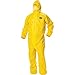 Hooded Disp. Coveralls, Yellow, XL, PK12