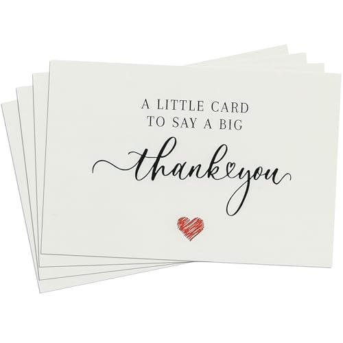 28 Pack 350GSM Thank You Cards with Envelopes, Glitter Heart Premium Greeting Cards, Pefect for Weddings, Baby Showers, Teacher Appreciation, Graduation, Small Business Gifts, Holiday & Christmas Thank You Notes