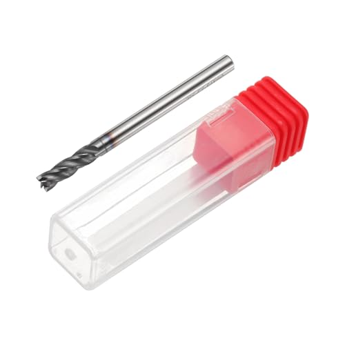 Image of HARFINGTON 5pcs Carbide Square Nose End Mill Bit 1 /8 inch Cut Dia 4 Flutes TiAlN Coated Milling Cutter for Hardened Steel Metal (1 /8 inch Shank 3 /8 inch Cut Length 1-1 /2 inch Long 30 Degree Helix)