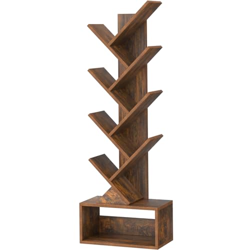 SHEEPAM 9-Tier Tree Bookshelf Floor Standing Narrow Space Storage Bookcase - image 9